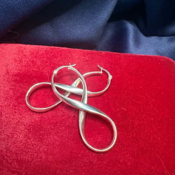 Earrings Retro 925 Sterling Silver Infinity Twist Earrings - Picture 6 of 7